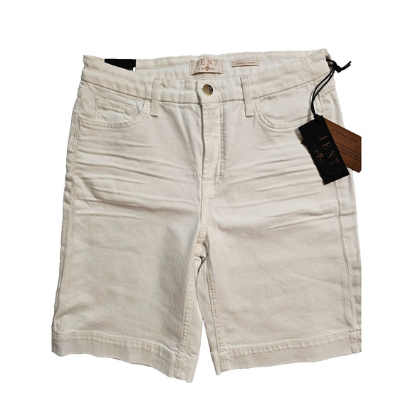 JEN 7 by 7 For All Mankind Womens White Denim Sculpting Stretch Shorts Size 8 - Picture 1 of 8